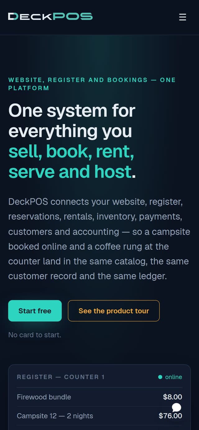 DeckPOS mobile screenshot